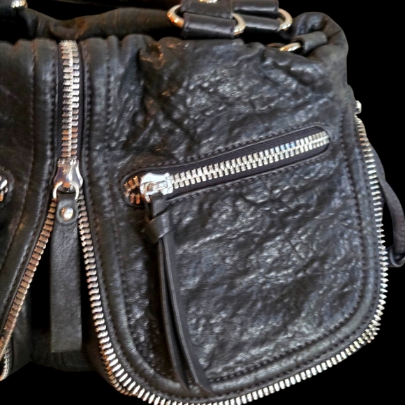 Lockheart Vintage Black Leather Slouch Bag - Picture 2 of 8